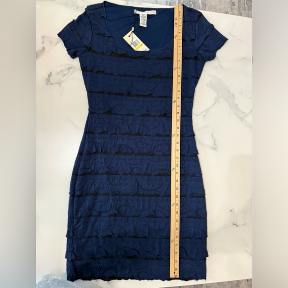 Studio M NWT Navy Ruffle Mini Dress, Medium - Picture 6 of 6